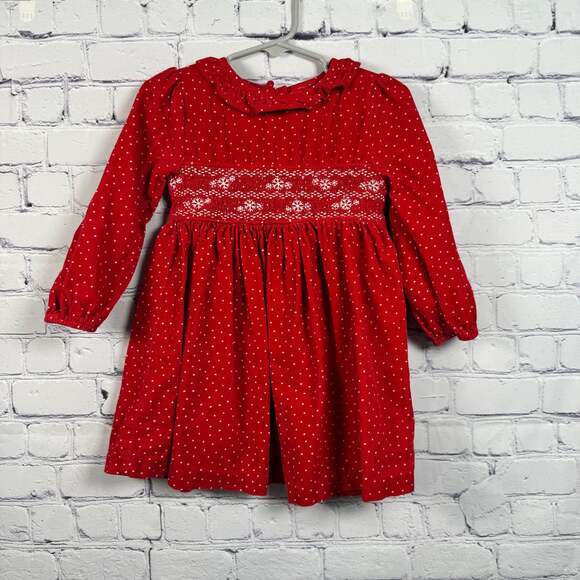 Bonnie Baby Other - Bonnie Baby Boutique Red Corduroy Holiday Dress 24 Months